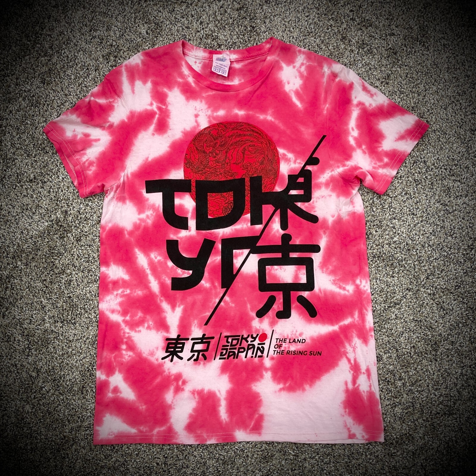 Women(M) TOKYO JAPAN T-SHIRT red-ish pink black BIG LOGO