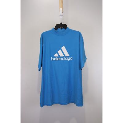 Balenciaga X Adidas Q:2 / Oversize T-Shirt in Blue BNWT 4 | eBay