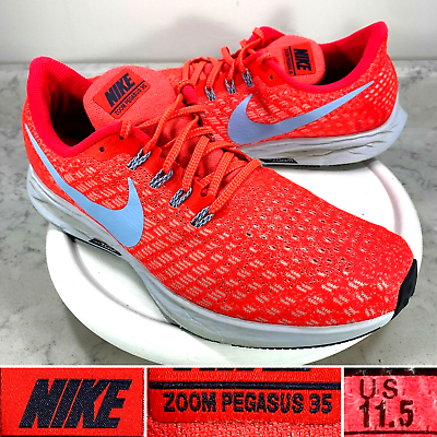 NIKE Zoom Pegasus 35 Neon Orange Mesh Mens Sz 11.5 Running Training Sneaker Shoe