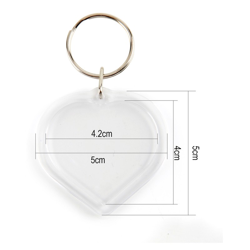 Rectangle Keyring Frame 6-Pack Clear Acrylic Photo Keyrings - 50x35mm Blank Inserts, Personalizable, UK Seller 6 Pack Photo Keyring Rectangle Shape - Foto 2
