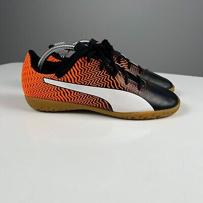 Puma Rapido II IT Graphic Print indoor Soccer / Football Shoes orange size 4c