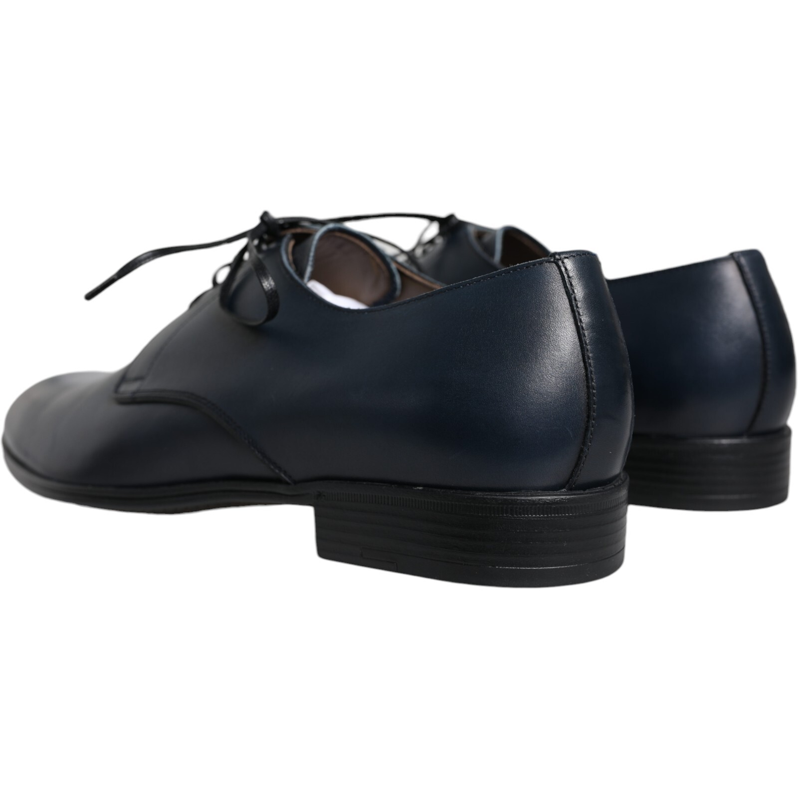 Pre-owned Dolce & Gabbana Shoes Navy Blue Leather Derby Dress Formal Men Eu42 / Us9 620usd