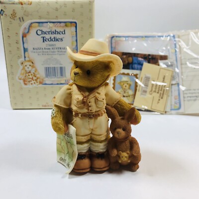 1997 Cherished Teddies Collection Enesco 276995 BAZZA FROM AUSTRALIA I'M LOST DO