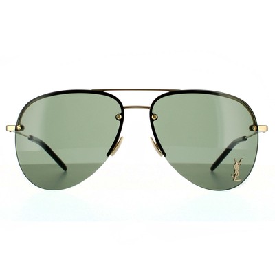 Pre-owned Saint Laurent Sunglasses Sl Classic 11 M 003 Gold Green