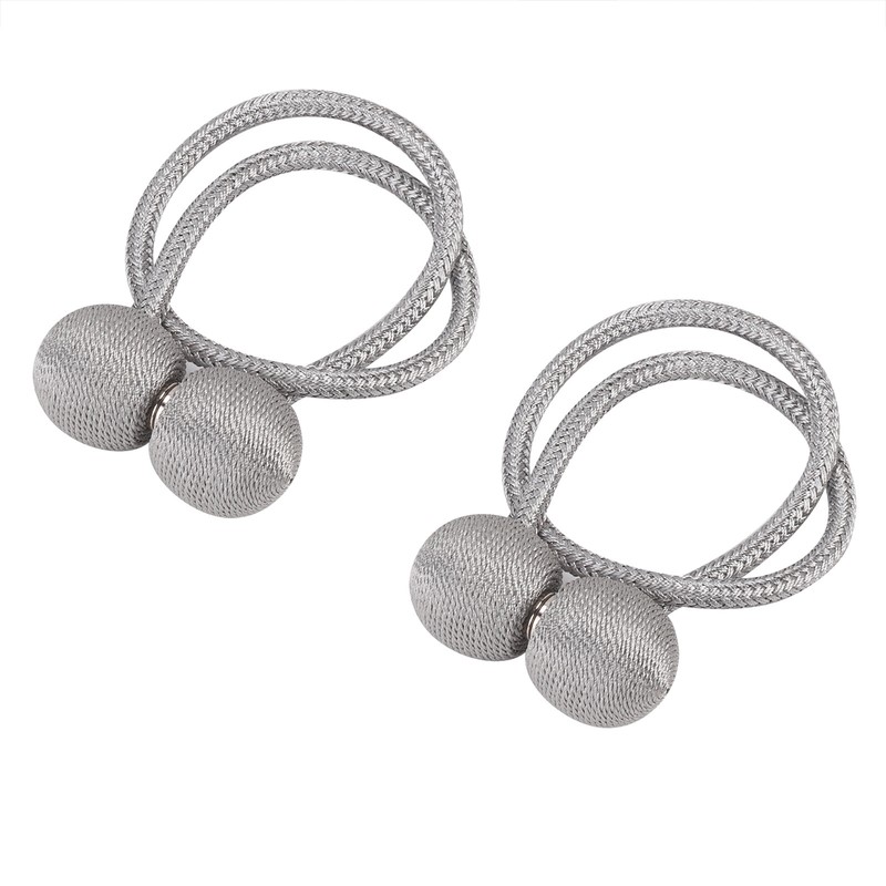 2 Silver Magnetic Ball Curtain Tiebacks Tie Backs Buckle Clips