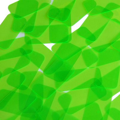 Rectangle Vinyl Shape 1.5'' Green Go Go Fluorescent Edge Glow