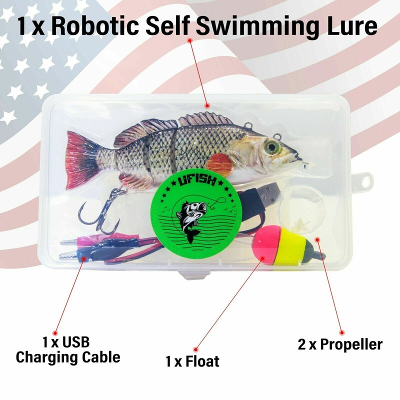 Large Robotic Lure Animated Swimbait Electric USB Wobbler Self Swimming