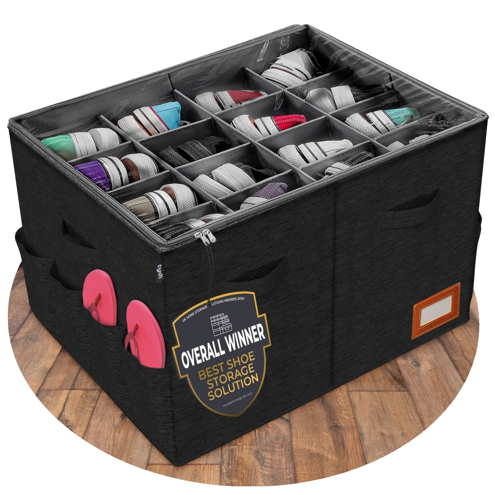 Shoe Organizer Box with Zippable Clear Cover 16 Pair Storage Capacity & 8 Sides | eBay Shoe Organizer Box with Zippable Clear Cover 16 Pair Storage Capacity & 8 Sides | eBay