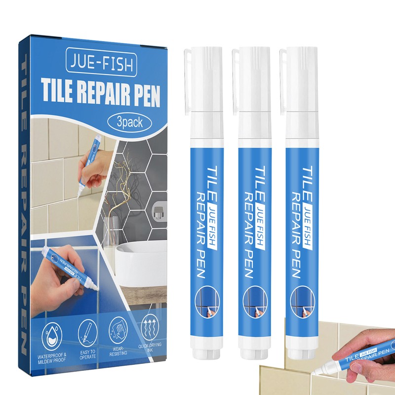 3pcs Tile Grout Paint Pen Touch Up Repair Marker Quick Dry White Grout Sealer