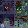 Snowman Face Stickers for Crafts Christmas Glow in The Dark Stickers Snowman Decorations Ornaments Decals Christmas Ball Refrigerator Luminous Xmas Window Decal for Winter Holiday Kids Party Supplies