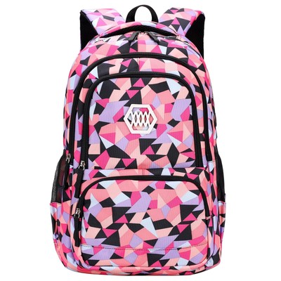 Girls Backpack Geometric Printed Kids School Backpacks for M