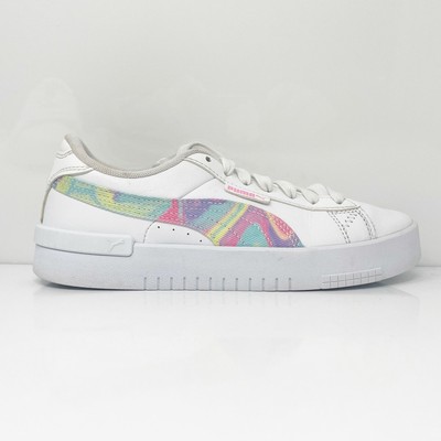 Puma Girls Jada Swirl 385471-01 Белая Повседневная Обувь Кроссовки Размер 4C, Белый, Jada Swirl