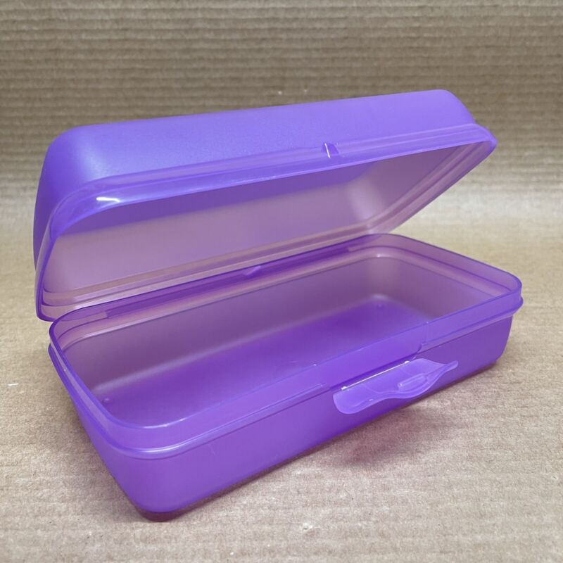 Tupperware Rectangle Sandwich Keeper Hoagie Sub Container Purple #3755