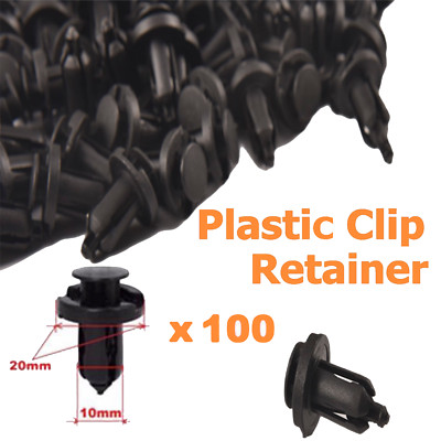 100x Car 10mm Dia Hole Plastic Rivets Fastener Auto Fender Bumper Push Pin Clips
