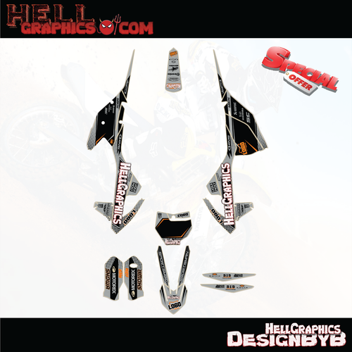 Decals 4 KTM SX SXF 125 150 250 350 450 2016-18 Graphics Kit Sticker Bline Gray