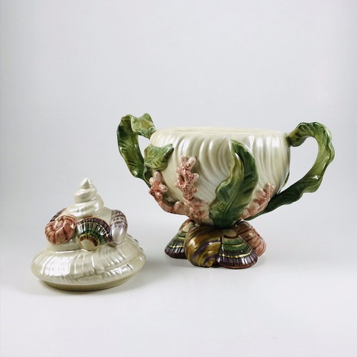 Fitz and Floyd Oceana Nautilus Sugar Bowl Shells Handcrafted Hand Painted