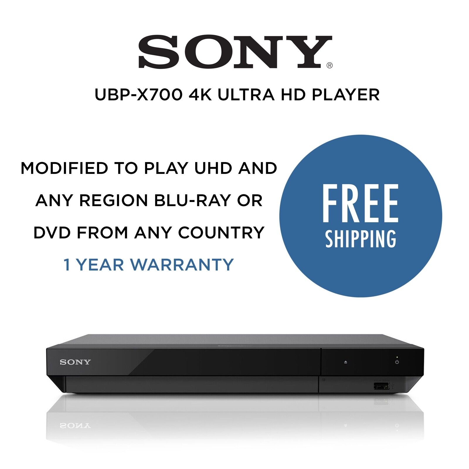 Sony UBP-X700 Region Free 4K UHD Blu-ray Player Asian Movie DVD 3D Modified | eBay Sony UBP-X700 Region Free 4K UHD Blu-ray Player Asian Movie DVD 3D Modified | eBay