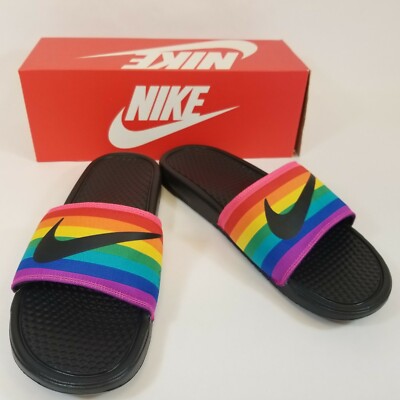 nike rainbow slides womens