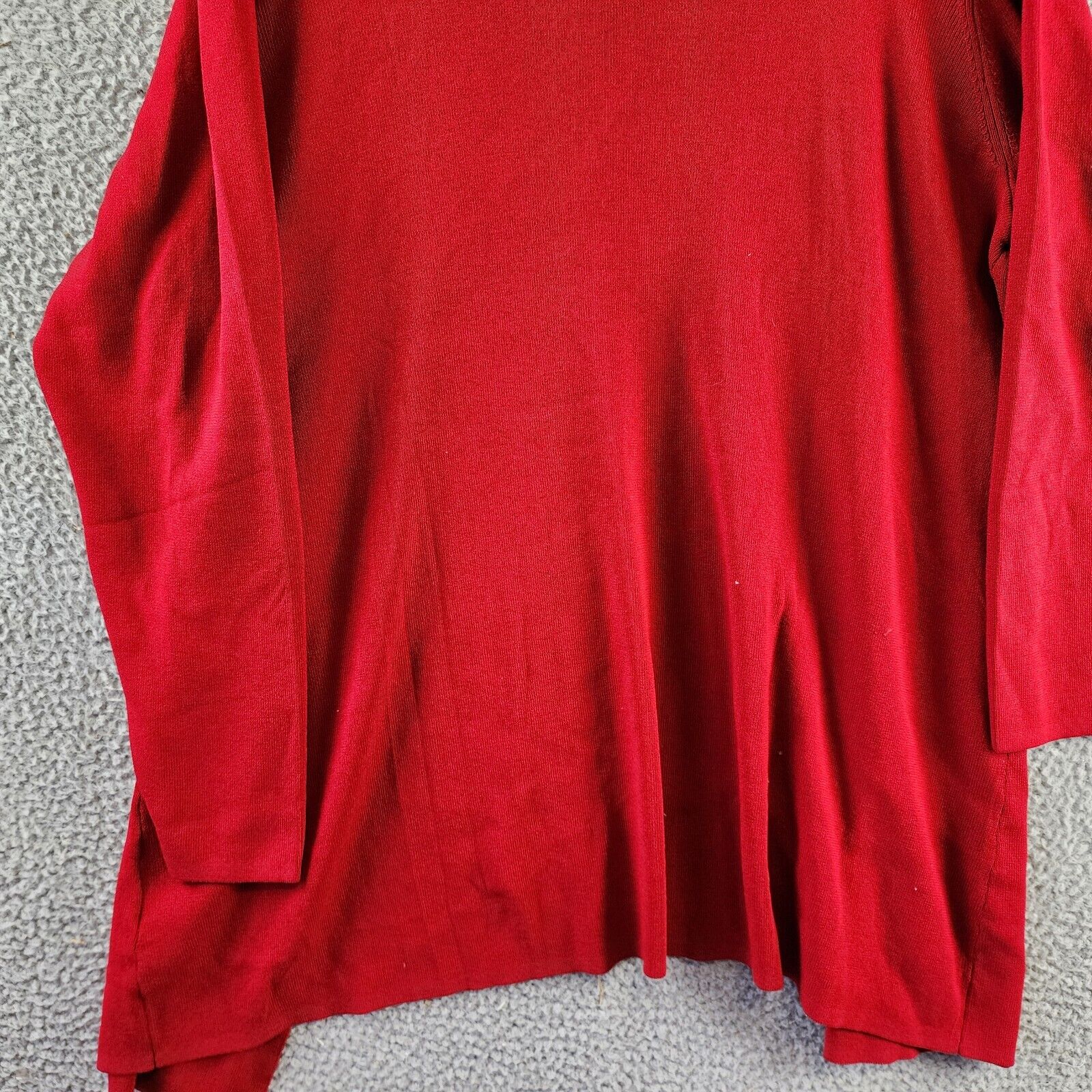 Kasper Plus Open-Front Long-Sleeve Sweater Women's 2X Crimson Collarless - Picture 6 of 14
