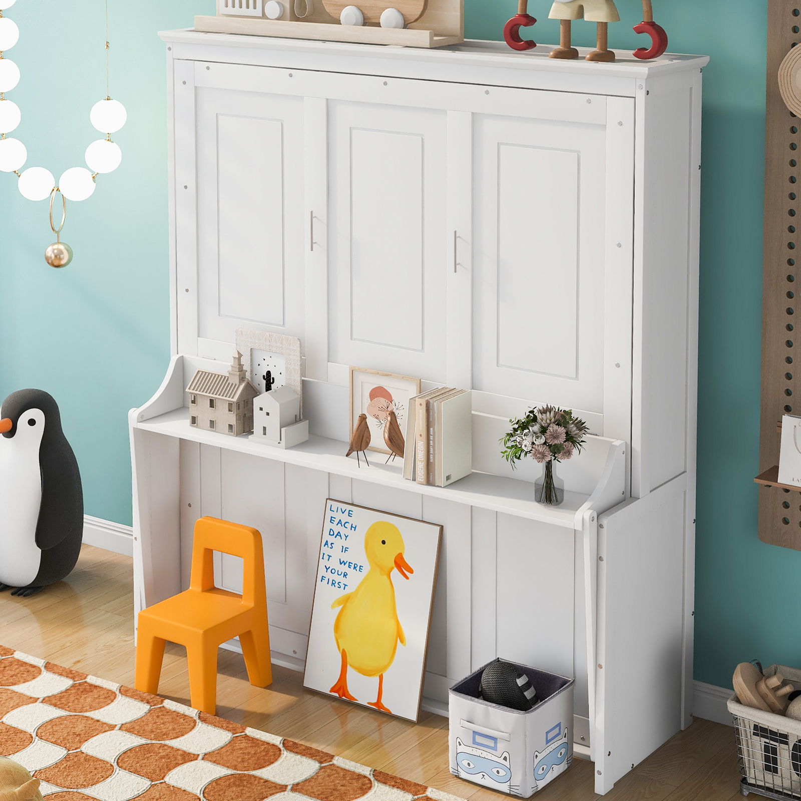 With Storage Shelf Space-saving White New