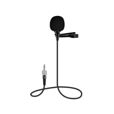 HOTEC Replacement Lapel Microphone with 3.5mm Locking Screw Plug Black