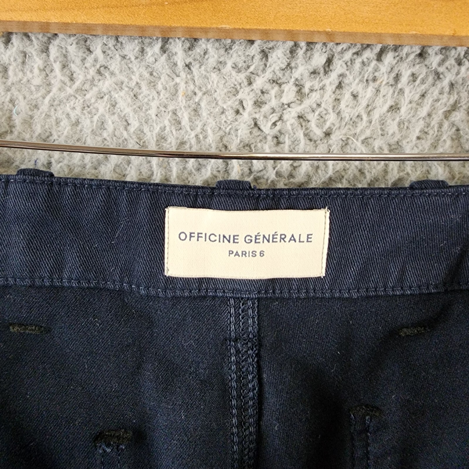 Officine Générale Kenny Pigment Dye Cargo Pants Men's 54 Dark Navy Zip & Button - Picture 11 of 15