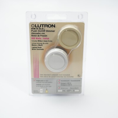 Lutron Dimmer Lighting DNG-600PH-DK Rotary Push-in White/Ivory NEW Old Stock