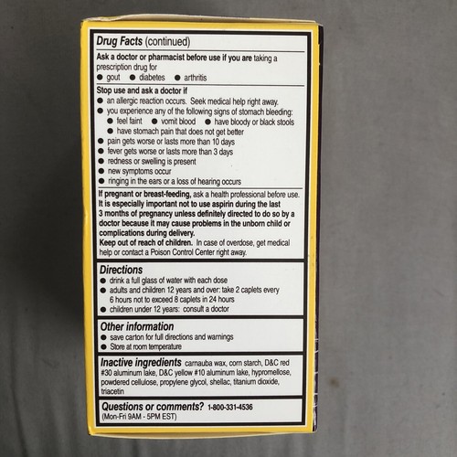 Back & Body Extra Strength Aspirin - 500mg, 100 Tablets