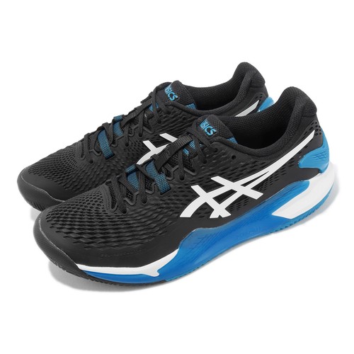 

Мужская теннисная обувь Asics GEL-Resolution 9 Clay Court Black Blue White 1041A375-001, Черный, Gel-resolution 9 Clay
