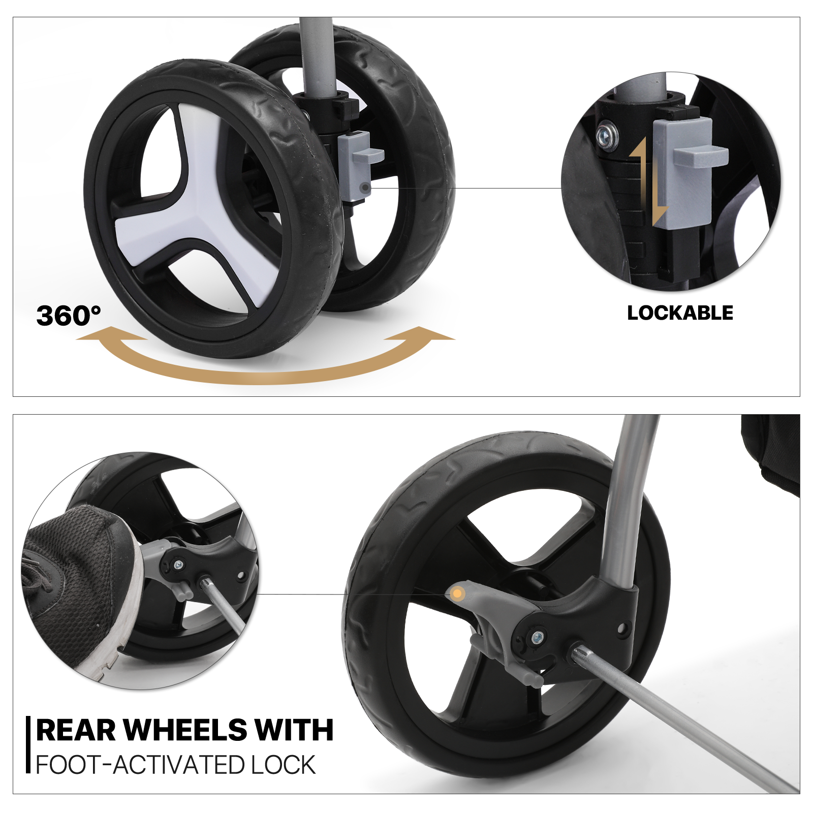 Foldable Dog Stroller Oxford Detachable Basket Carrier Portable Pet Travel Cart