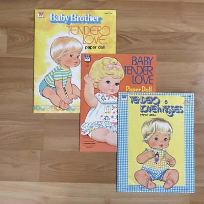 Tender Love Uncut Paper Dolls Baby Brother Love N Kisses Vintage 1970s Lot