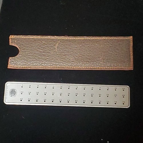 Vtg Seitz Bergeon Borel Pivot Gauge in Leather Sleeve For Watch Repair