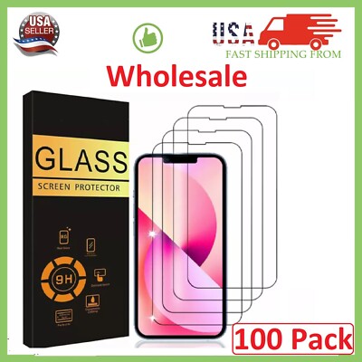 Wholesale LOT Tempered Glass Screen Protector for iPhone 16 Pro Max 15 14 13 12