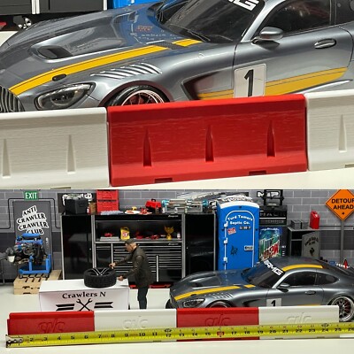 1/10 Scale Rc Drift Car Track Barrier Jersey Divider Parts Set Of 4 Barriers