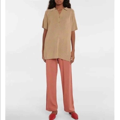 Max Mara Dolmen short-sleeved polo sweater Sz S $295