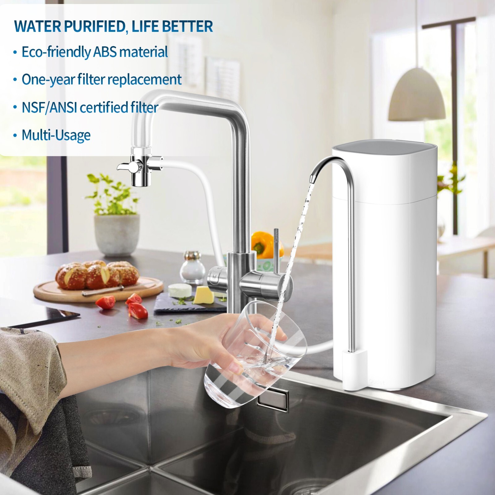 OEMIRY Countertop Water Filter & CF02/04 Replacement Filter (1 Filters