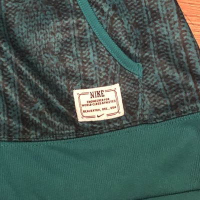 NIKE Engineered For World Class Athletes Girls Large Hooded Jacket Green Black