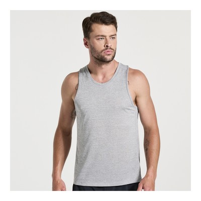 Saucony Men Stopwatch Singlet Light Grey Heather XL Clothing