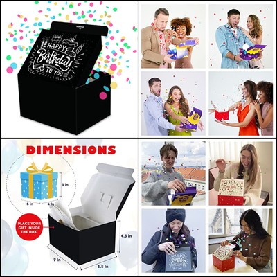 (black Premium) Confetti Pop Up Diy 7.1x5.5x4.3 Inch