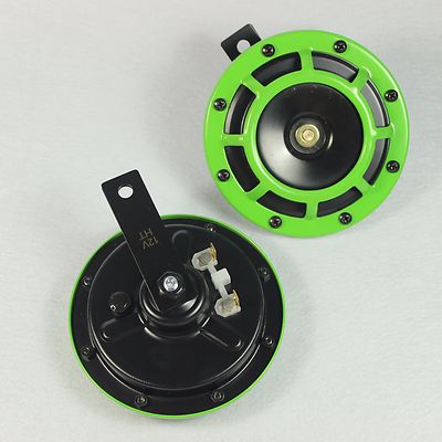LOUD GRILLE MOUNT  GREEN SUPER COMPACT ELECTRIC BLAST TONE HORN KIT FOR 12V