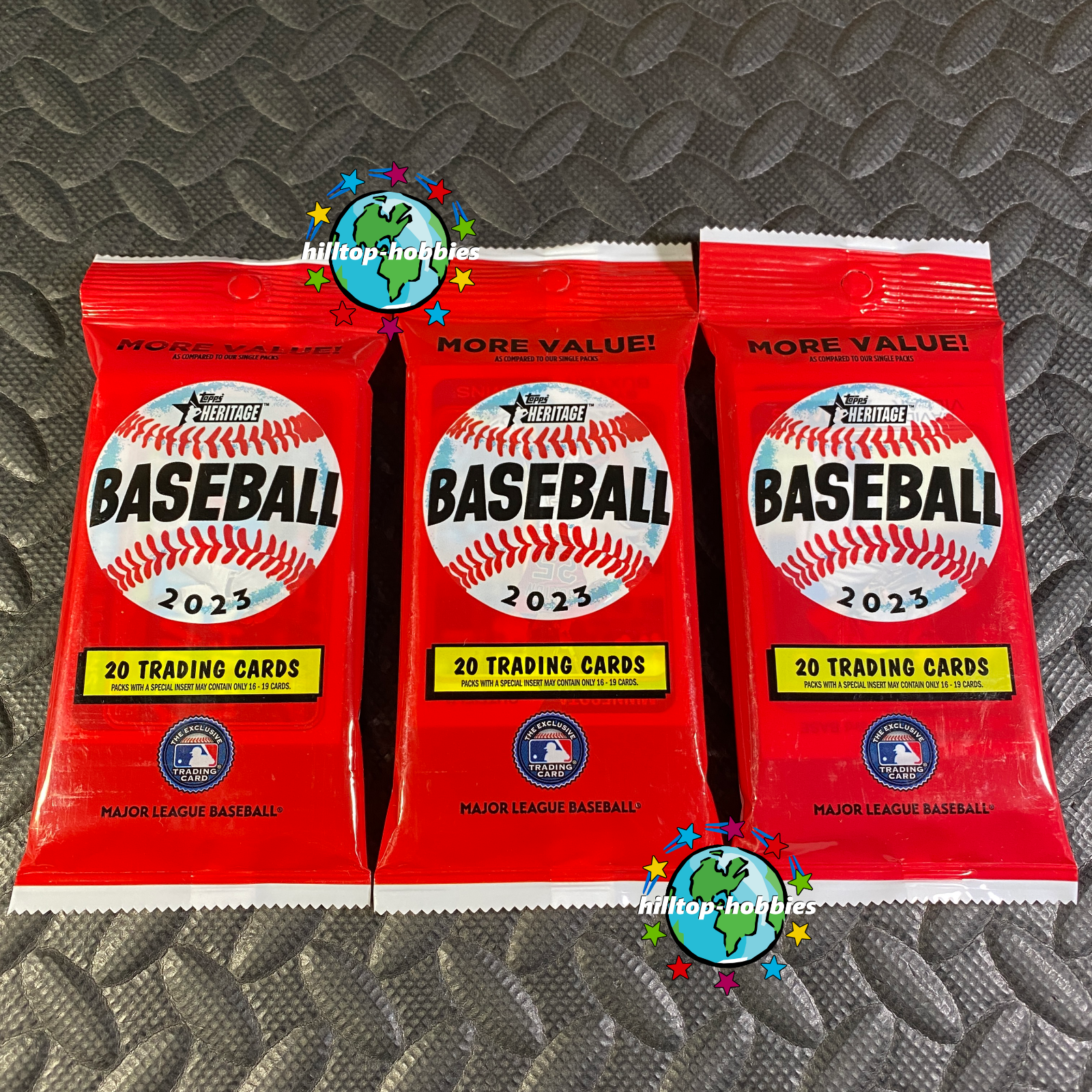 2023 TOPPS HERITAGE BASEBALL VALUE FAT PACK LOT OF (3) SEALED PACKS (=60  CARDS!)