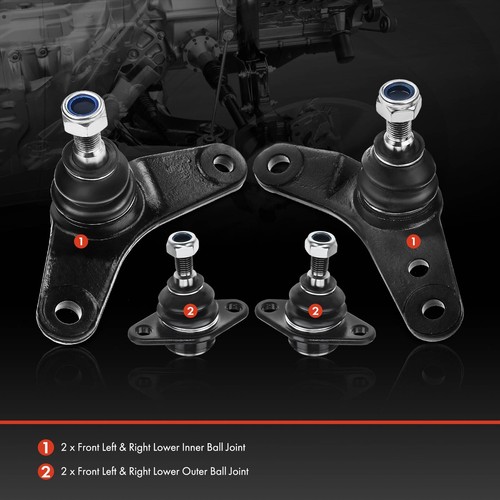 Pair of 4 Front Lower Ball Joints for Mini Cooper R52/R50/R53 2002-2008 L4 1.6L