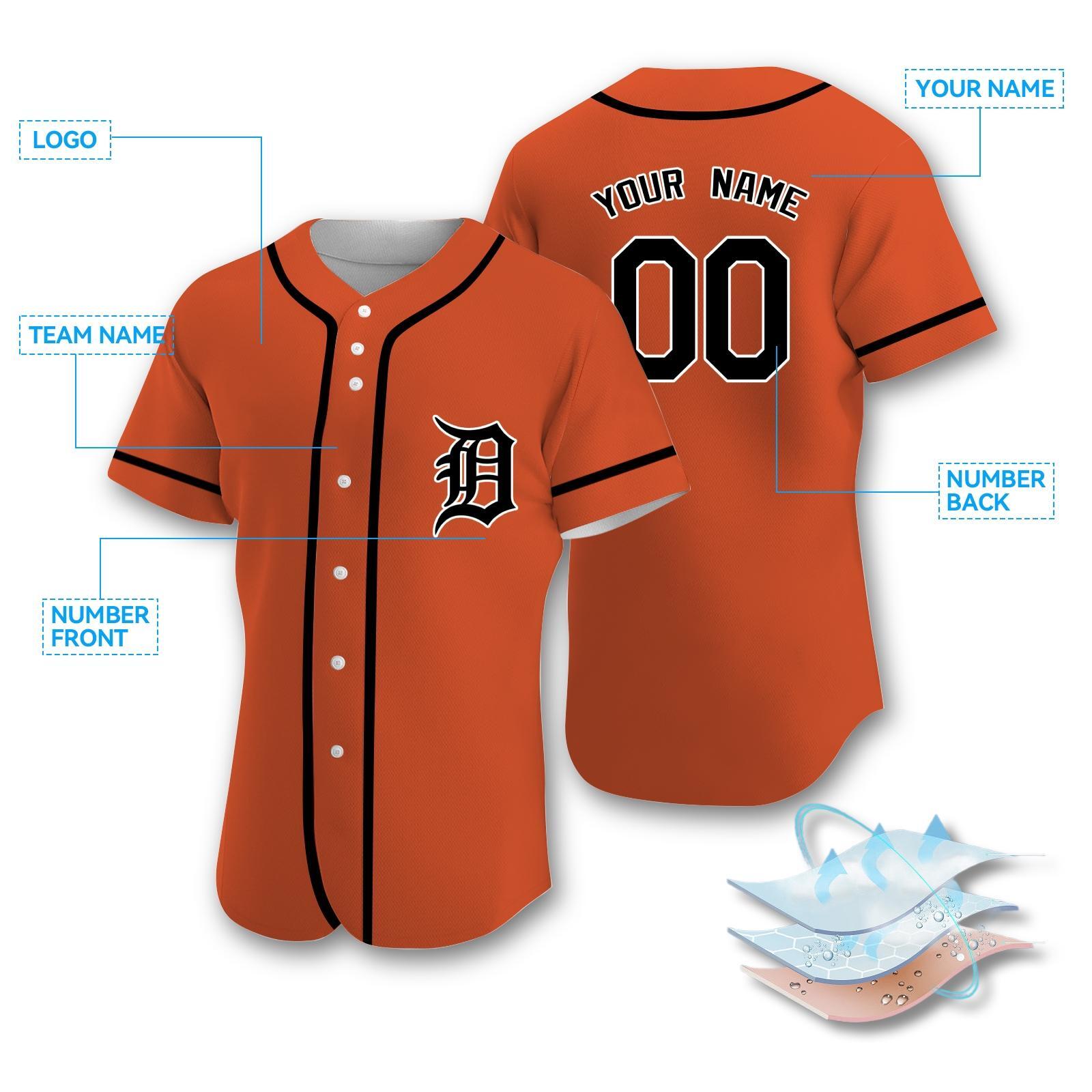 Jersey Sports Custom Detroit Tigers Team MLB Baseball Peronalized