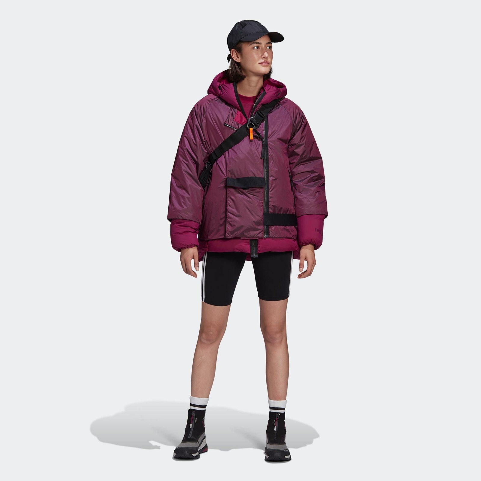 Pre-owned Adidas Originals Adidas Size Small S Womens Cold.rdy Burgundy 2 In 1 Down Jacket Ft2458 In Red
