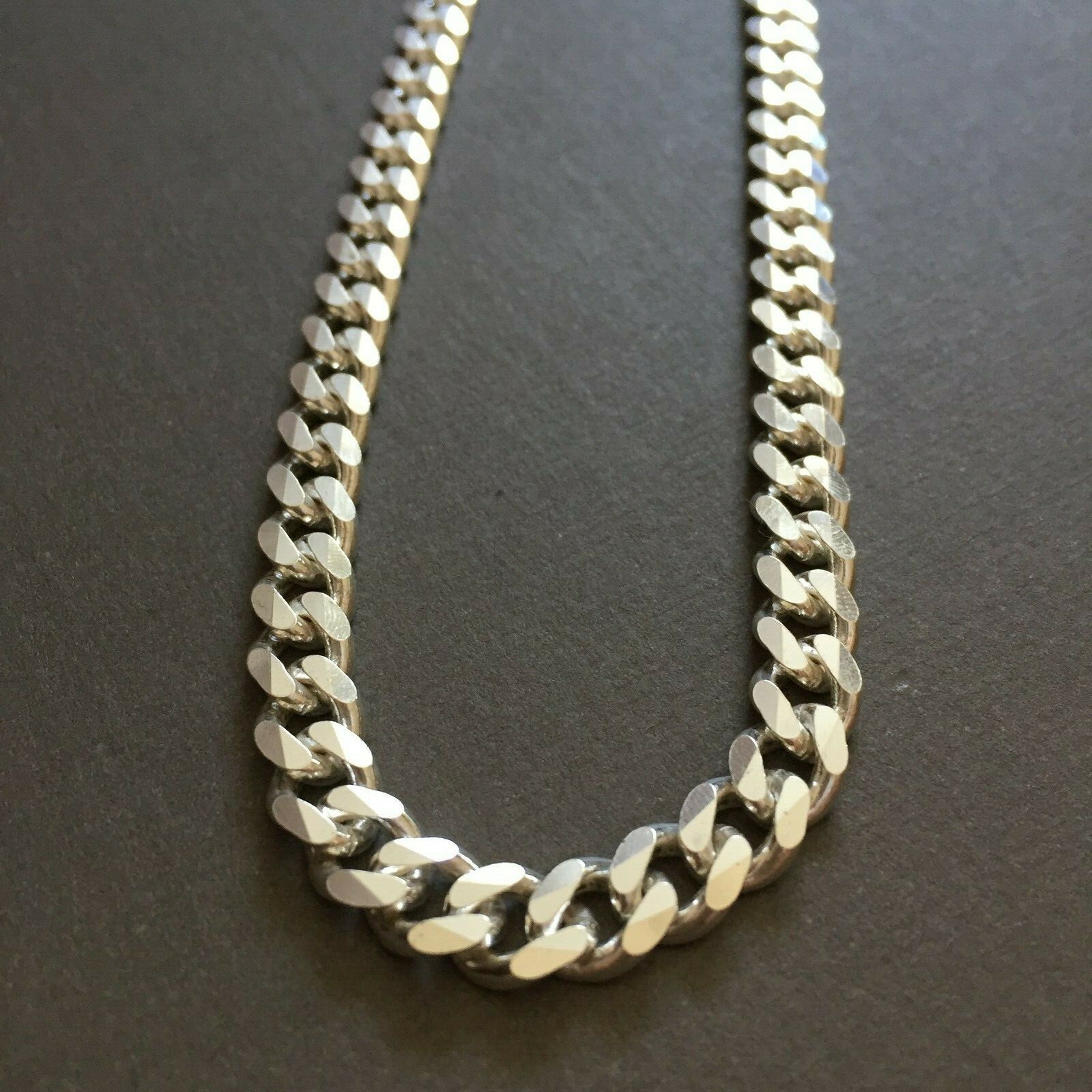 Pre-owned Handmade Mens Miami Cuban Chain Curb Link Jayz Tight 925 Sterling Silver 8mm 102gr 28inch
