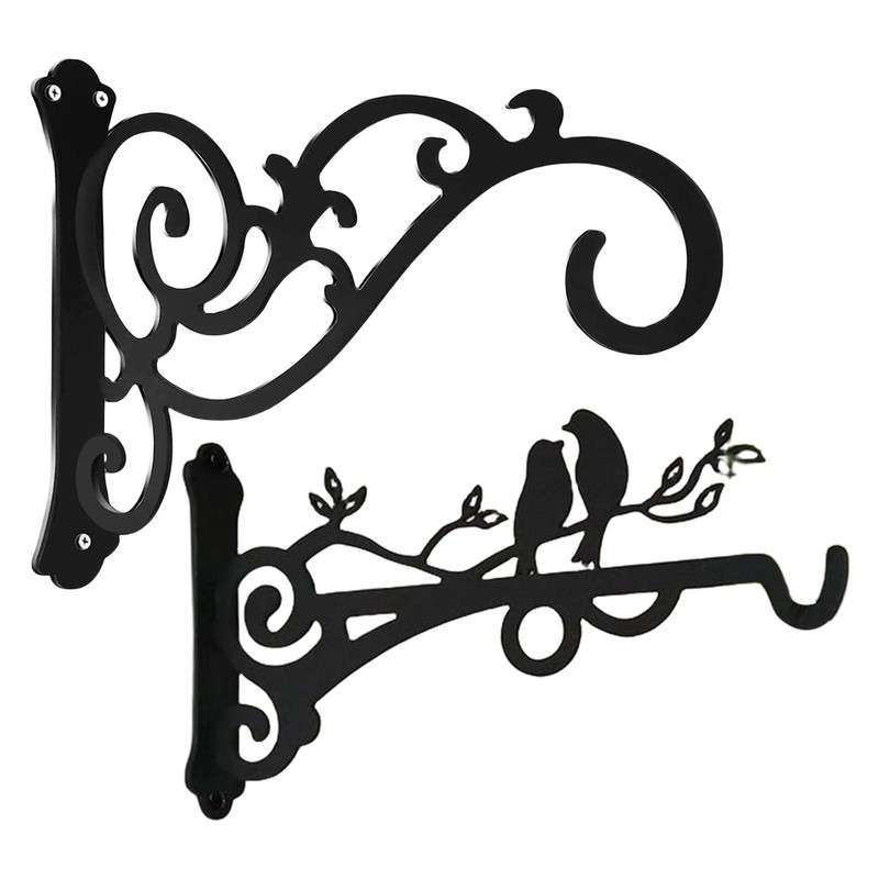 Wall Hooks Black Metal Plant Bracket