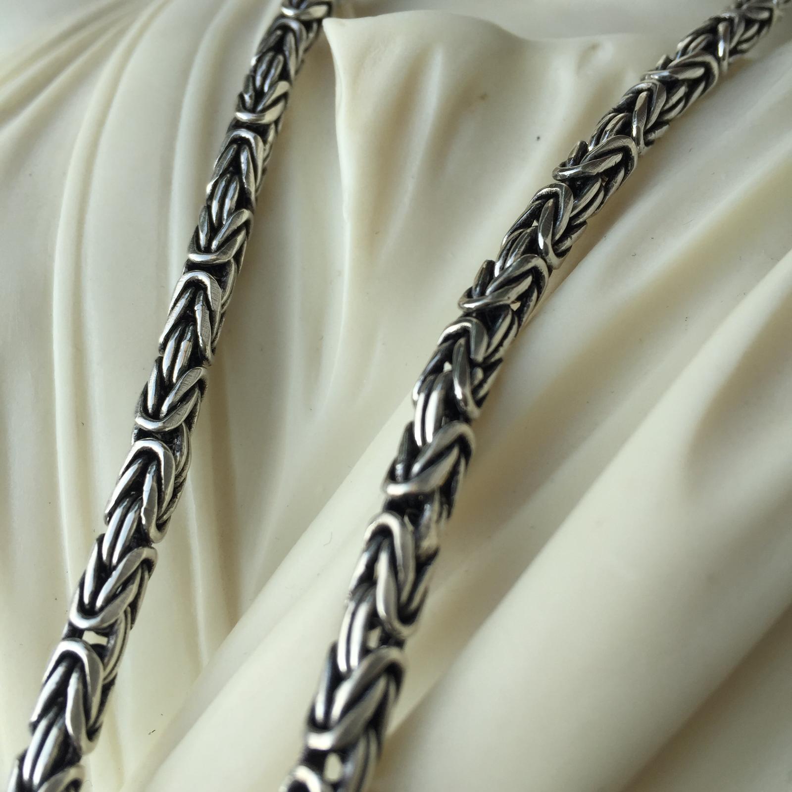 Pre-owned Handmade Mens Bali Byzantine Woven Chain Necklace 6.5mm 115gr 26inch 925 Sterling Silver