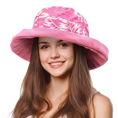 For Women Uv Sun Protection Wide Brim Boonie Beach Sun Hat 100%cotton