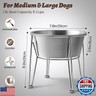 Wellbro Elevated Dog Bowls for Large and Medium Dogs - Stainless Steel 64oz/8 Cup Raised Feeder with Non-Slip Base, Dual Food and Water Bowls 2-Pack