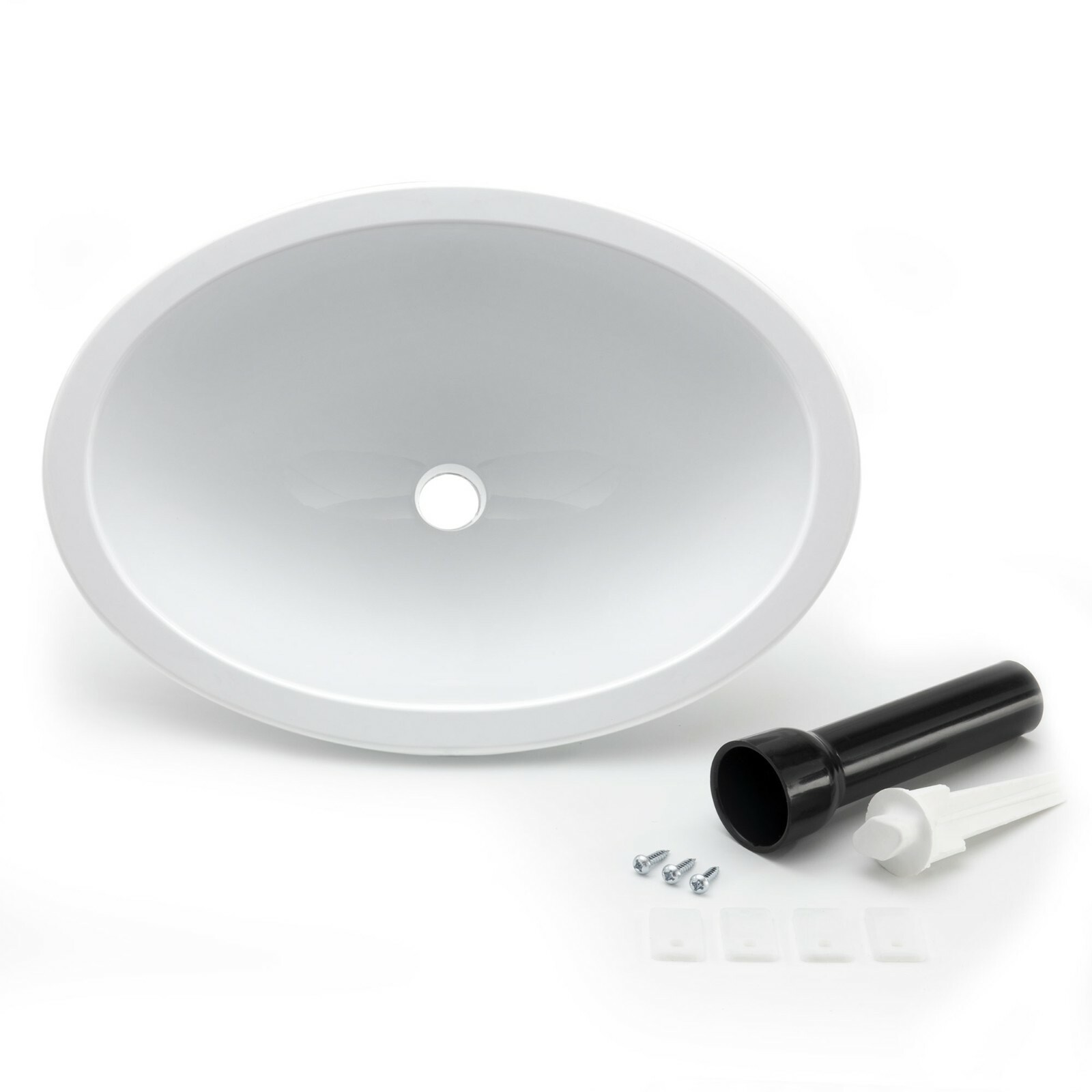 RV Oval White Sink 10" x 13" with Stopper RV Bathroom and Plumbing Accessories
